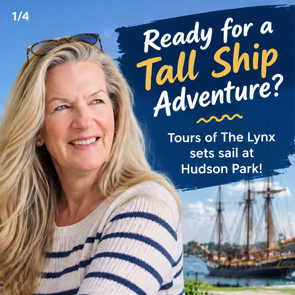 Tours of The Lynx Tall Ship sets a sail at Hudson Park!